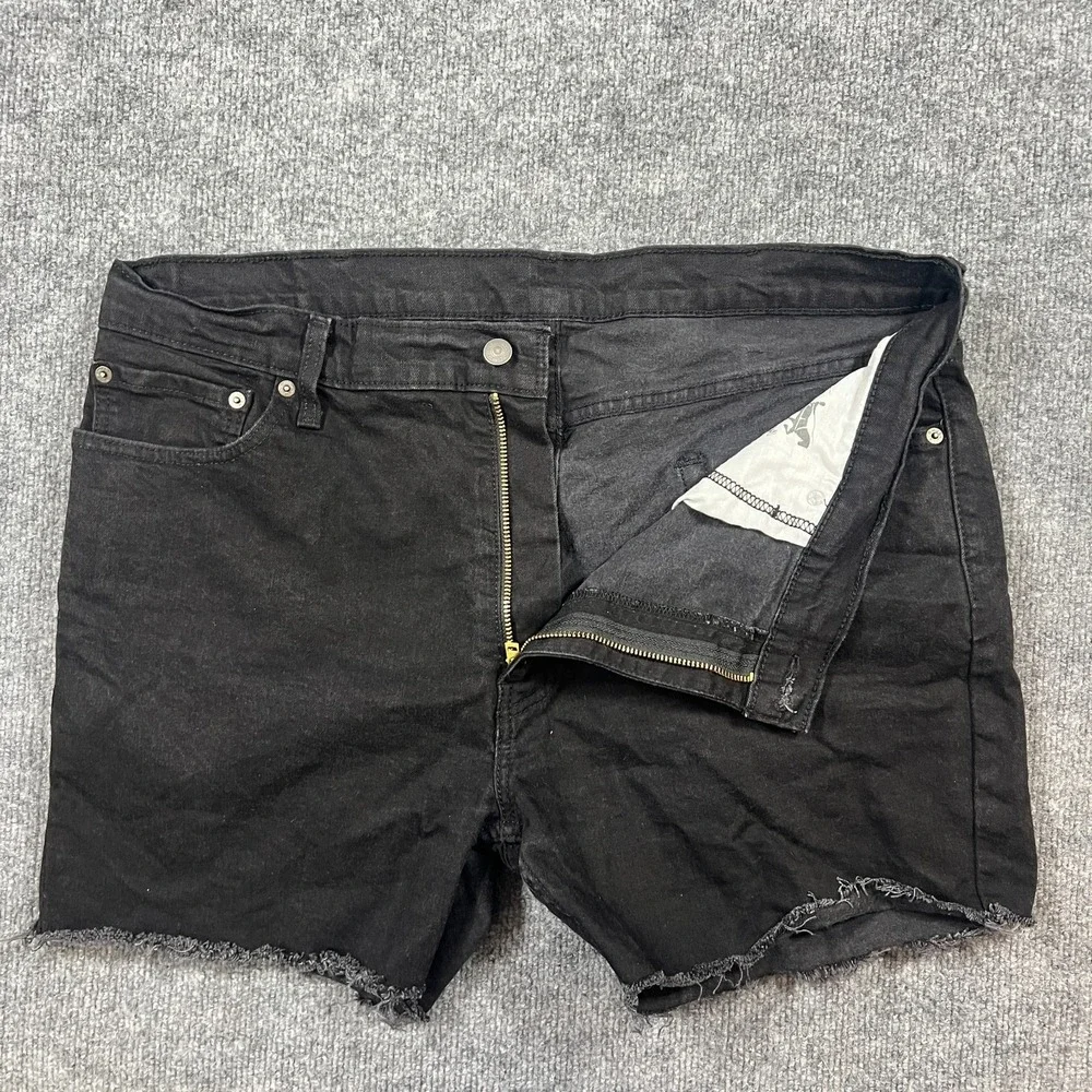 Levis 511 Shorts Mens 40 Black Denim Cotton Stretch Slim Fit Mid‎ Rise Dark Wash